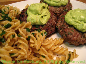 French Burgers with Avocado Sauce