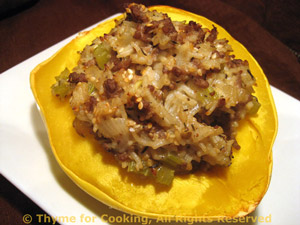 Stuffed Acorn Squash with Beef and Rice