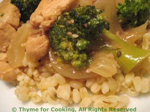 Stir-Fried Chicken and Broccoli with Barley