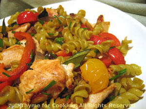Pasta with Chicken, Peppers and Herbs