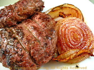 Grilled Dijon Burgers with Onions