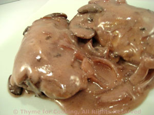 Chicken Thighs in Red Wine Mushroom Sauce