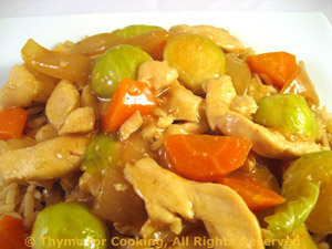 Stir-Fried Chicken with Brussels Sprouts