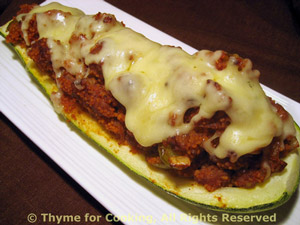 Zucchini Stuffed with Sausage and Couscous