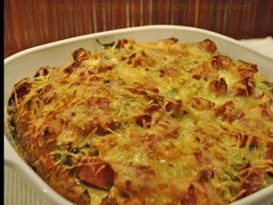 Popover Pie with Ham, Spinach and Avocado