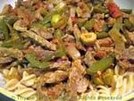 pasta with beef and peppers