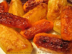 Turned Potatoes and Carrots