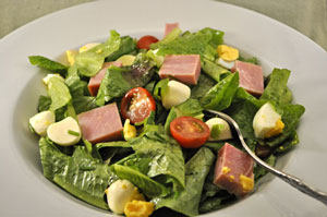 Salad with Ham Mozzarella