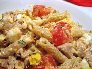 Tuna Pasta Salad with Mustard Yogurt Dressing