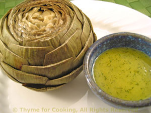 Artichokes with White Balsamic Dill Vinaigrette