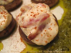Stuffed Mushrooms on Pesto Vinaigrette