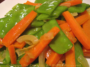 Sautéed Snow Peas (Mangetout) with Carrots